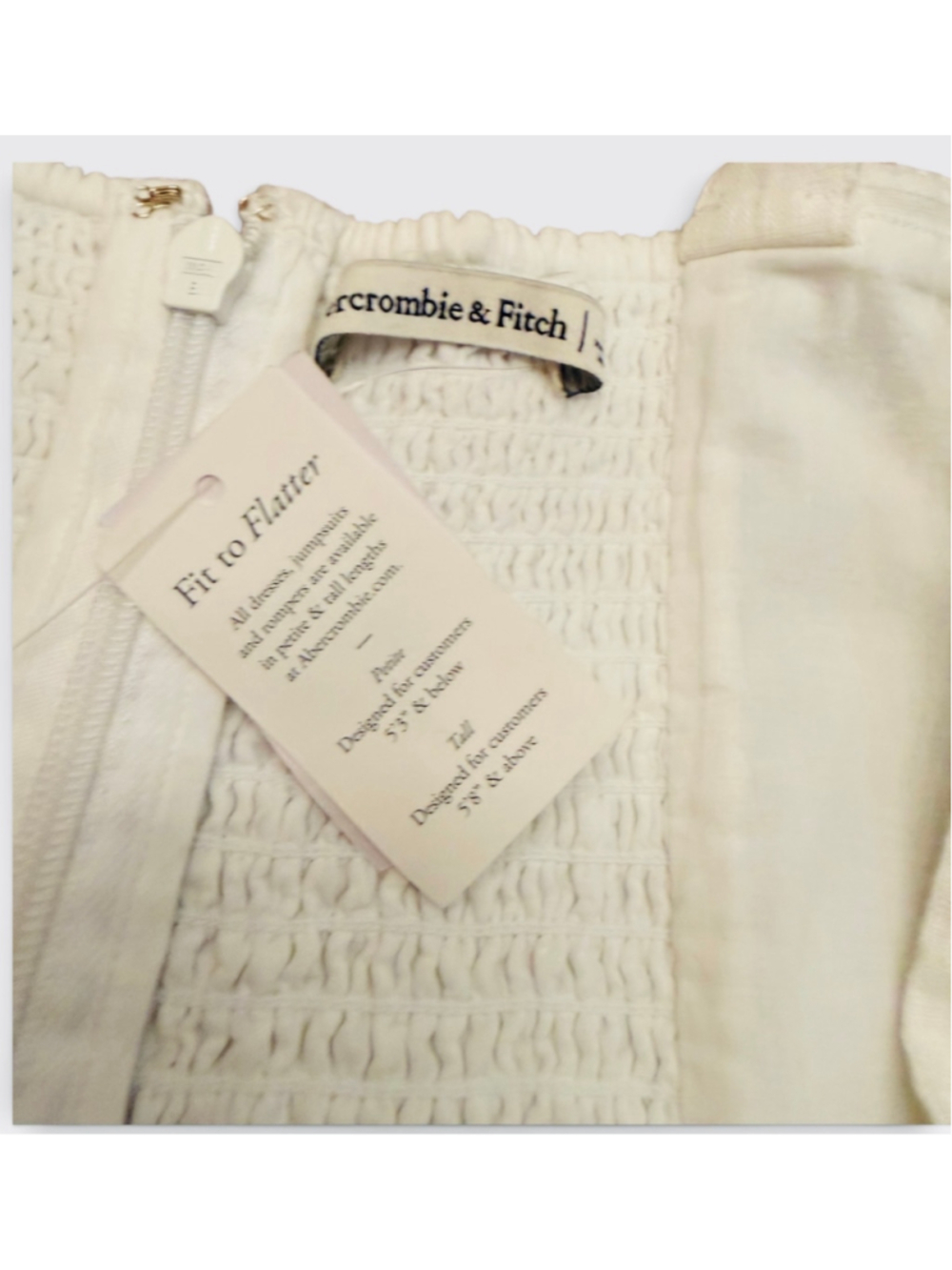 Abercrombie & Fitch Linen Blend Square Neck Maxi Dress Cream NWT Size L - Picture 5 of 15